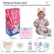 Smiling Reborn Baby Vead 20" Little Infant Girl Heartwarming Gift Timeless Emotional Moments