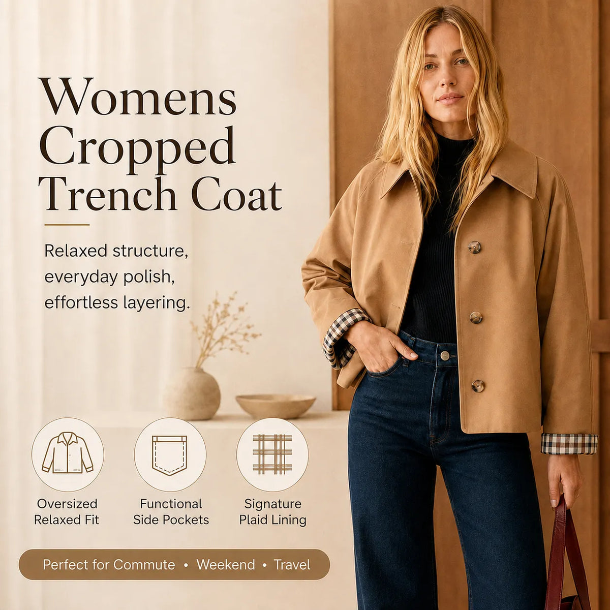 Women’s Cropped Trench Coat