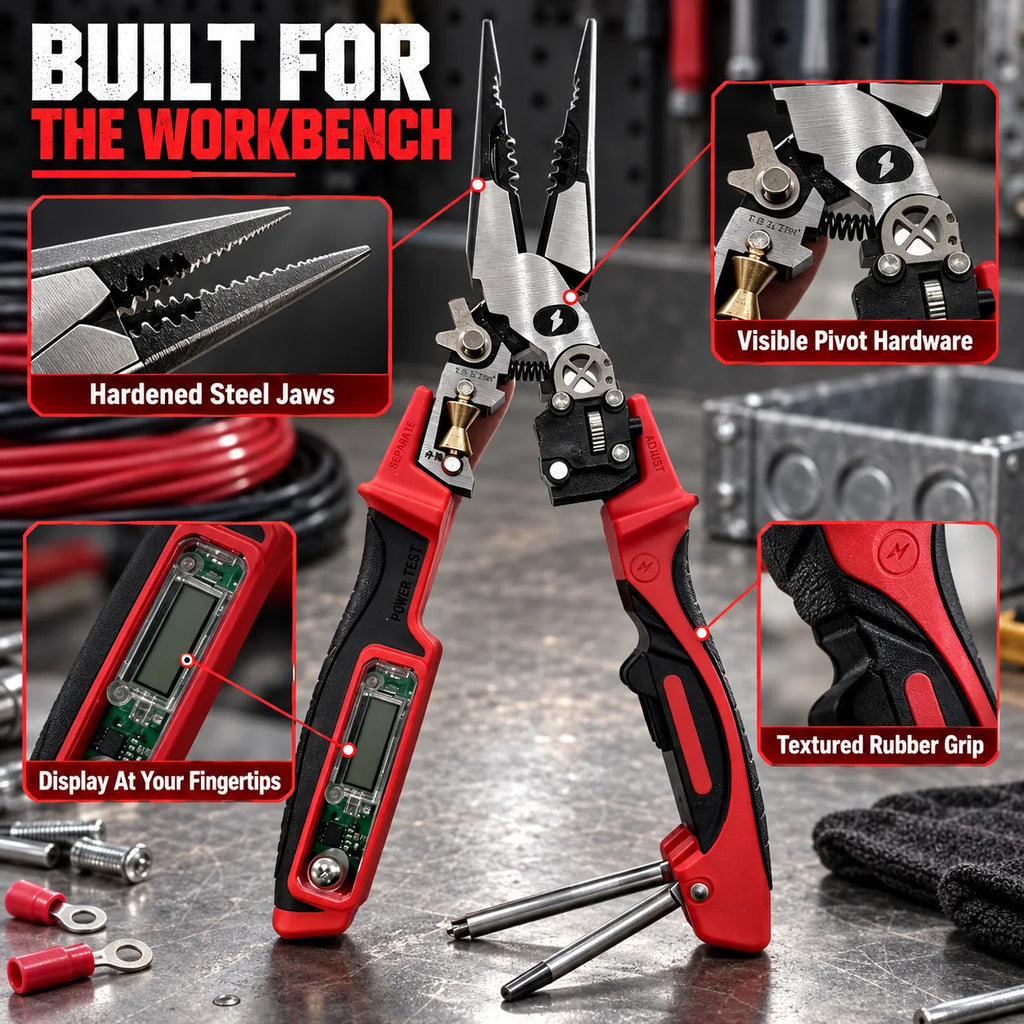 9-in-1 Multi-Functional Digital Display Electrician’s Pliers
