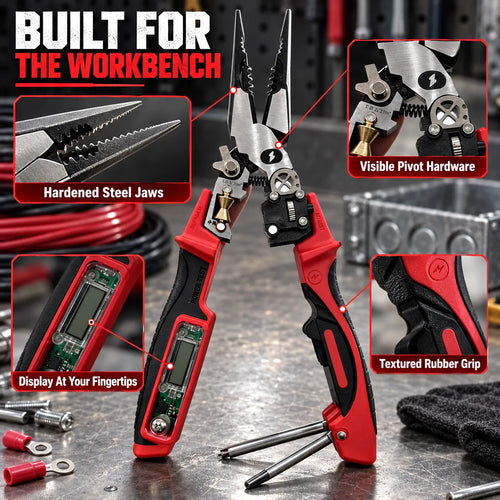 9-in-1 Multi-Functional Digital Display Electrician’s Pliers