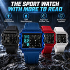 Water-Resistant Transparent Digital Watch – 50M, luminous display & hybrid design