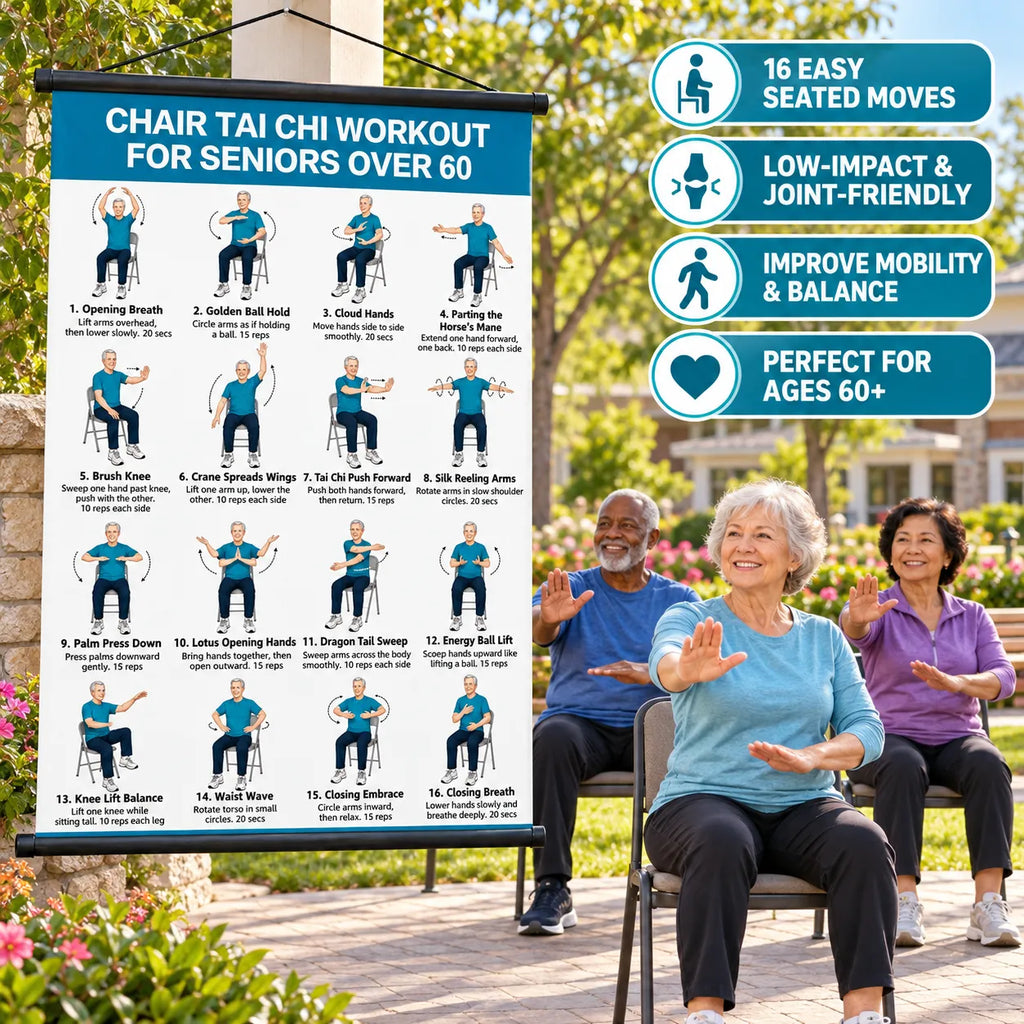 Gentle Tai Chi for Seniors: Seated & Standing Exercises (16 x 24 inches)