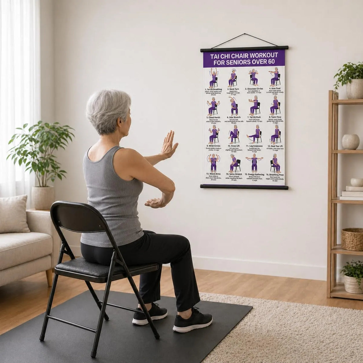 Gentle Tai Chi for Seniors: Seated & Standing Exercises (16 x 24 inches)