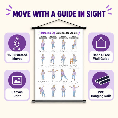 Balance & Leg Exercises for Seniors Chart(16 x 24 inches)