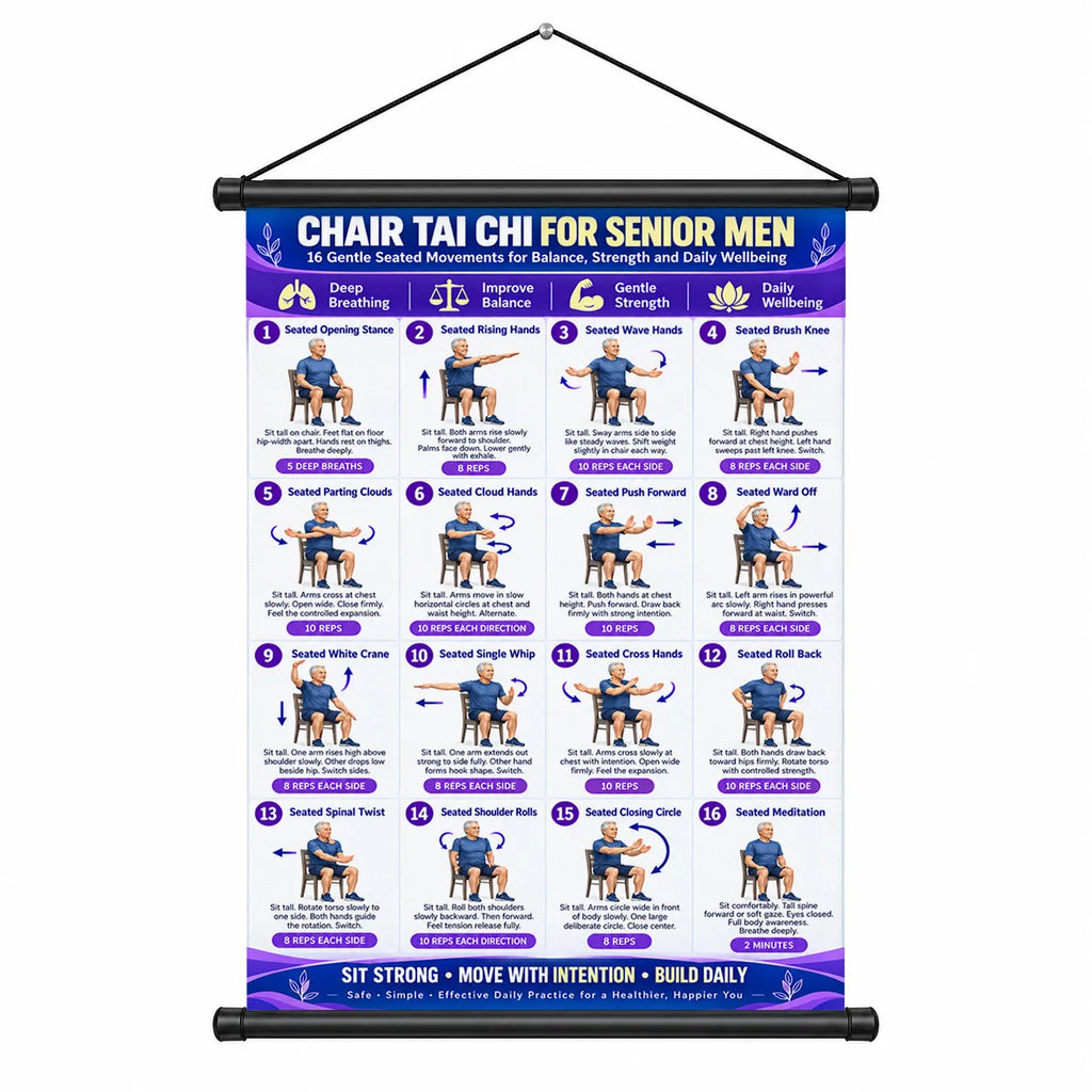 Chair Exercise Wall Chart for Seniors —(16 x 24 inches)