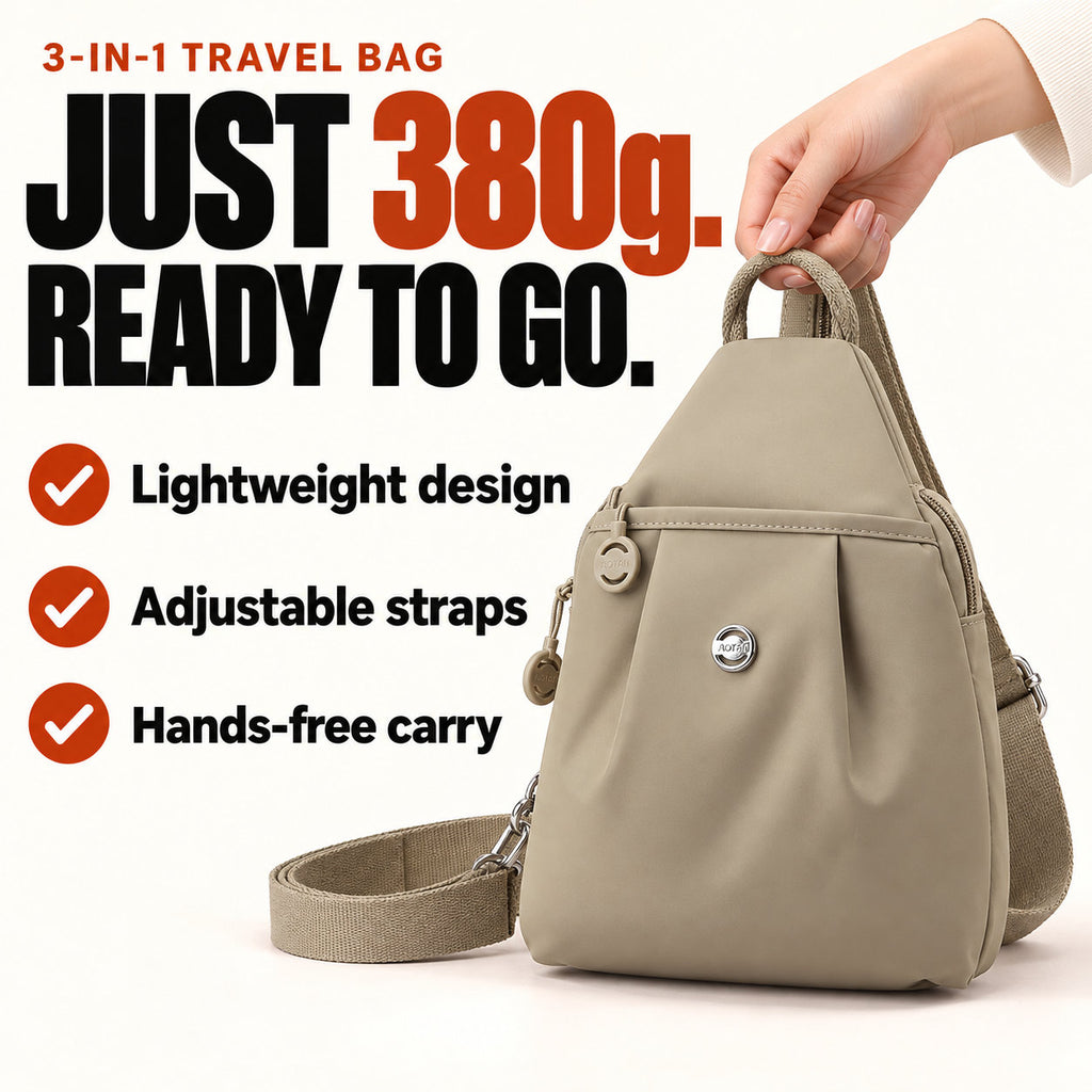 3-in-1 Anti-Theft Travel Tote Bag – Waterproof, Lightweight & Organized🎒