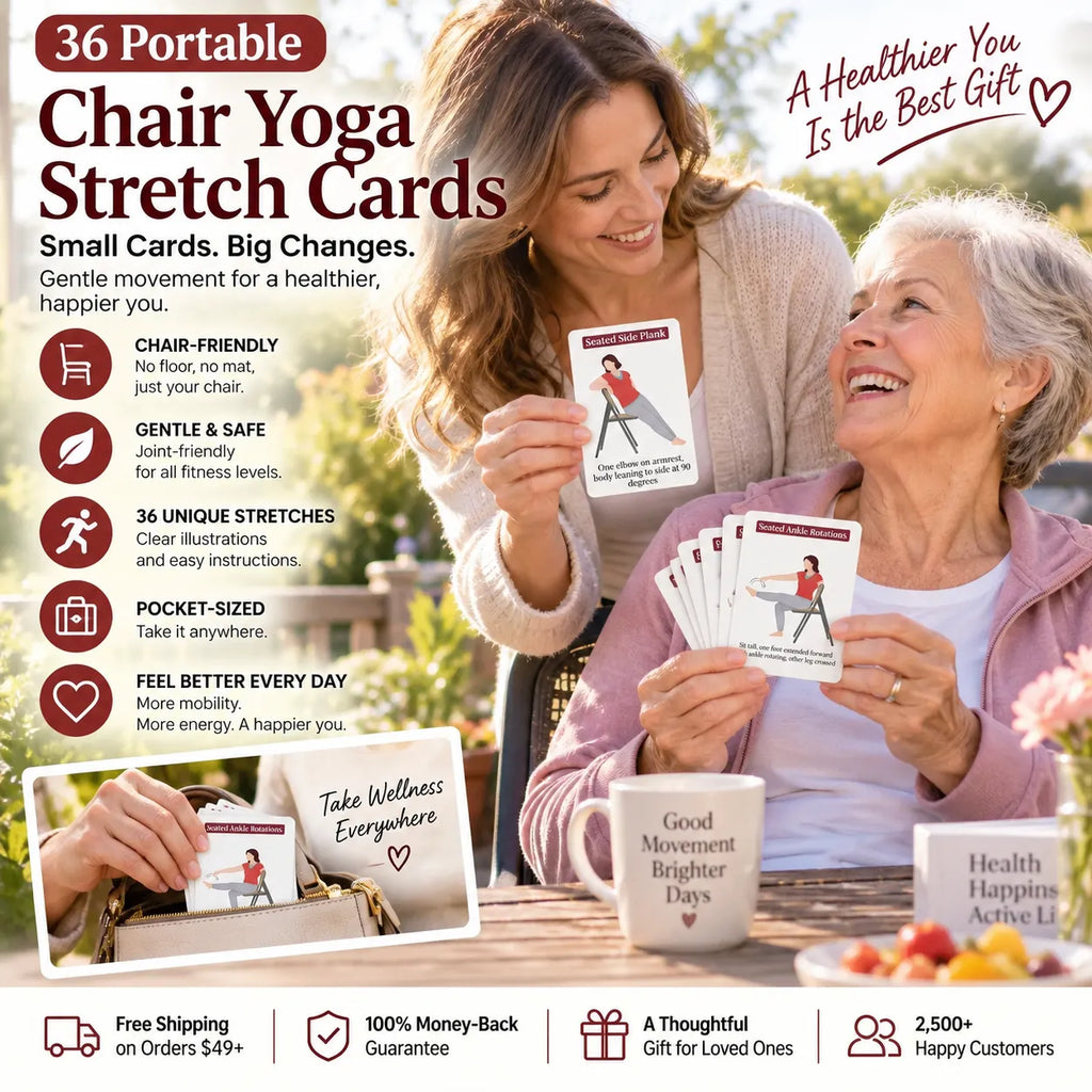 36 Portable Chair Yoga Stretch Cards