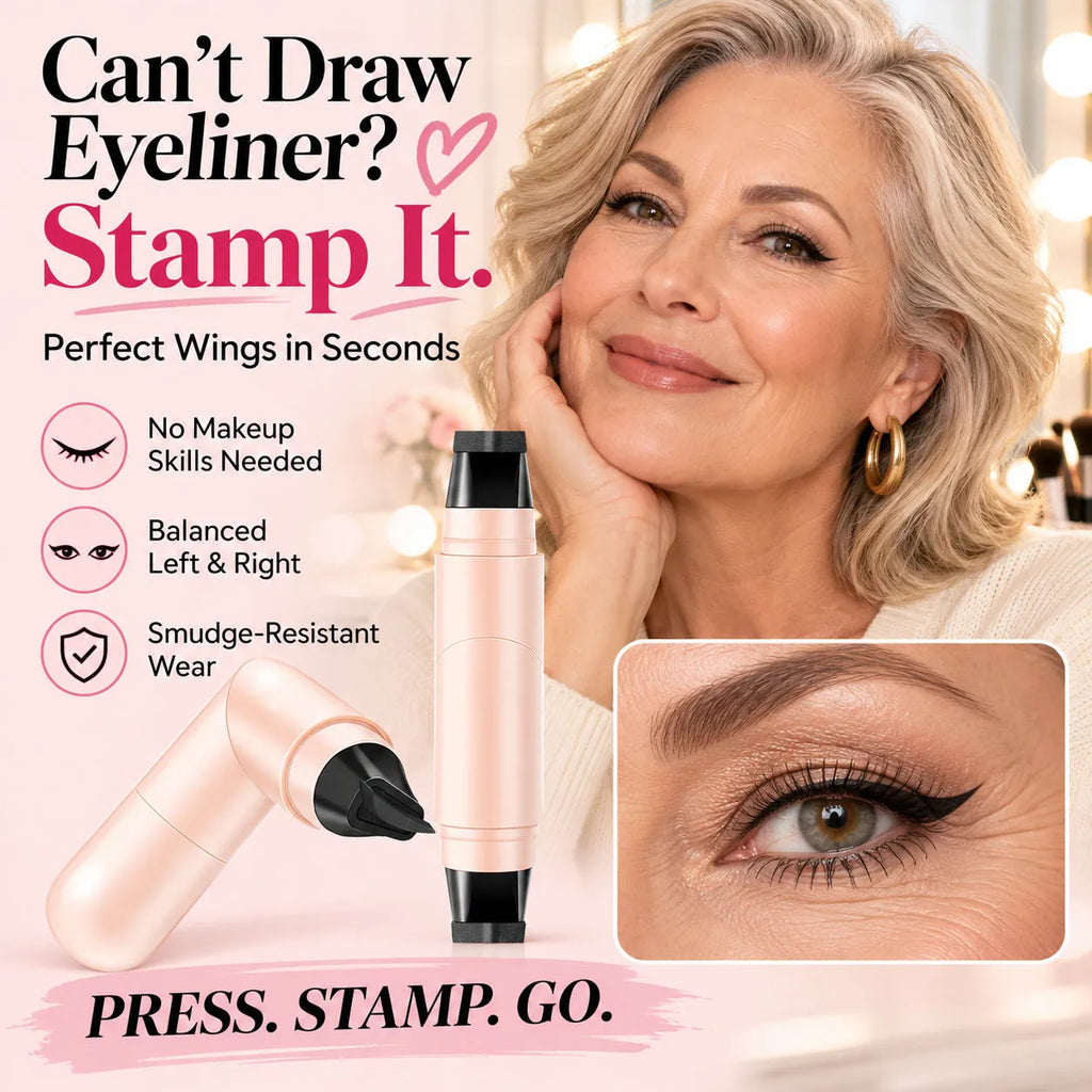 Winged Eyeliner Stamp — Symmetrical Cat Eyes in One Press.