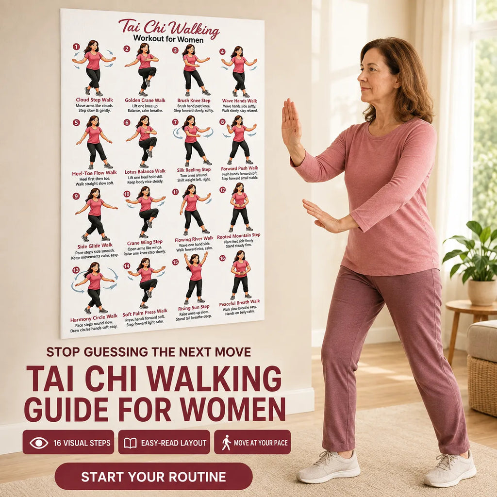 Walking Exercise Poster for Women（11.81 x 17.72 In）