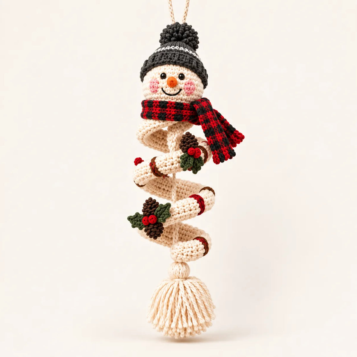 ☃️ Crochet Snowman Spiral Ornament DIY Kit