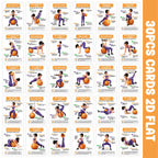 Yoga Ball Exercise Card Deck, 30 Illustrated Movement Cards