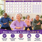 4 Illustrated Tai Chi Exercise Poster Set for Seniors —(11.8x8.3 inches)