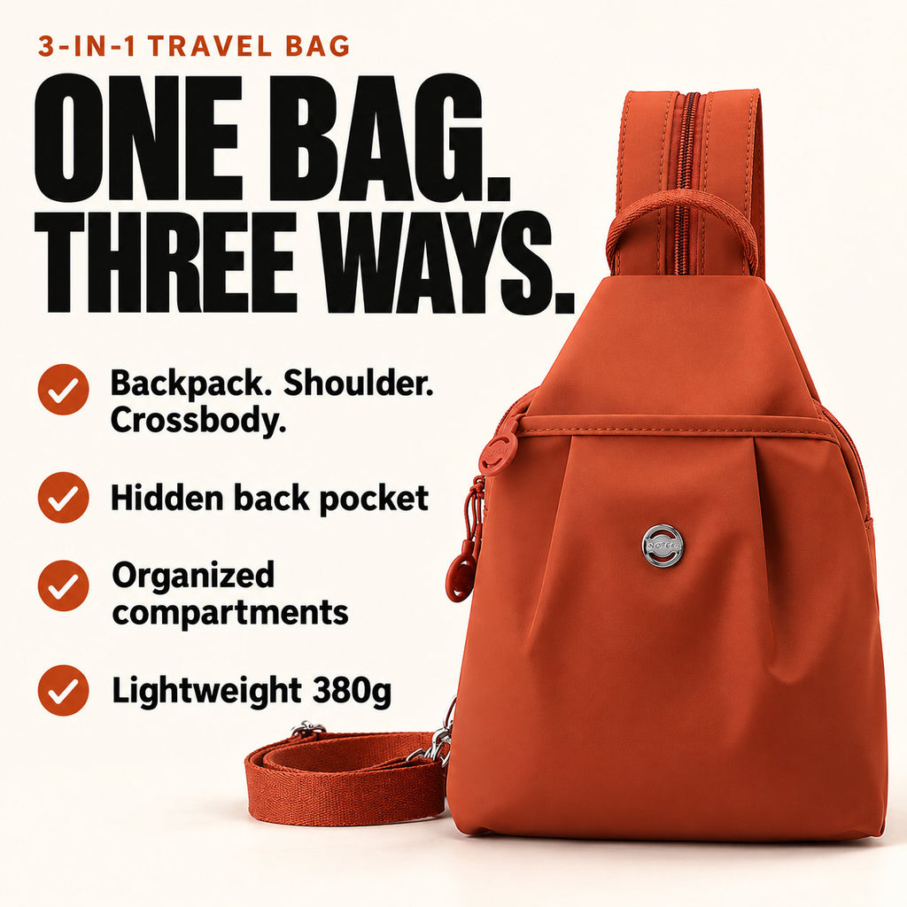 3-in-1 Anti-Theft Travel Tote Bag – Waterproof, Lightweight & Organized🎒