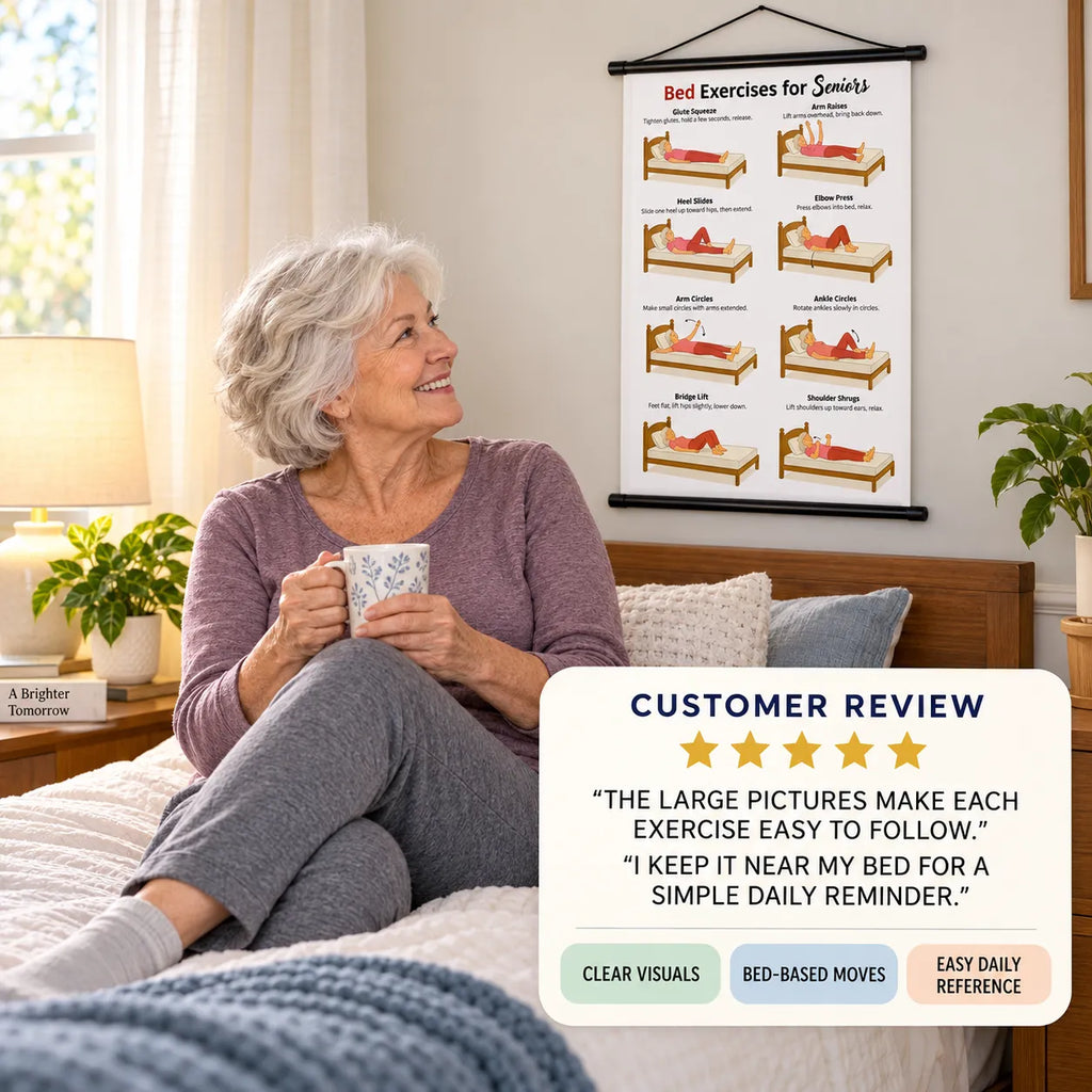 Wall Chart of Bed Exercises for Seniors (16 x 24 inches)