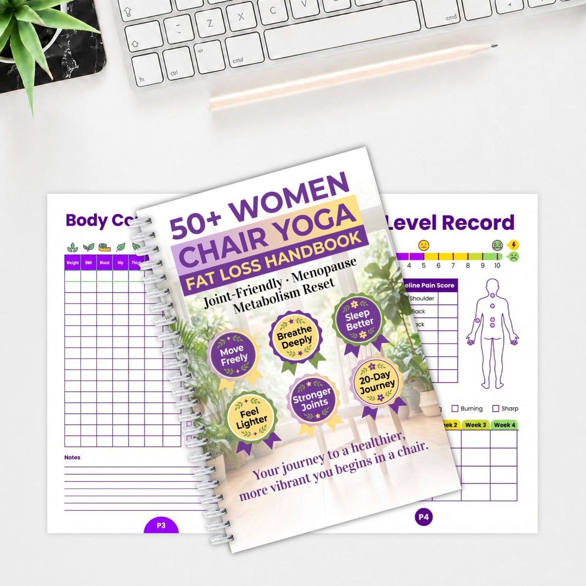 Chair Yoga Book for Senior Women, Gentle Seated Guide