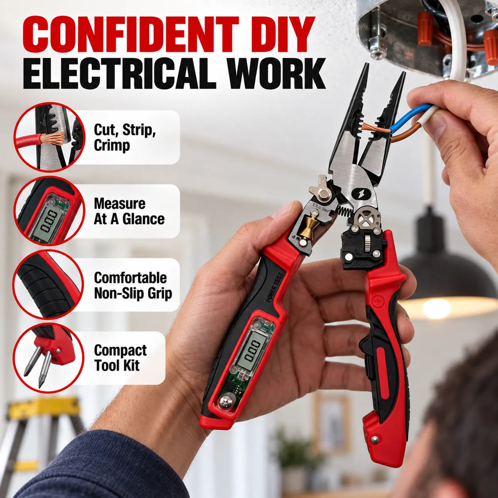 9-in-1 Multi-Functional Digital Display Electrician’s Pliers