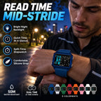 Water-Resistant Transparent Digital Watch – 50M, luminous display & hybrid design