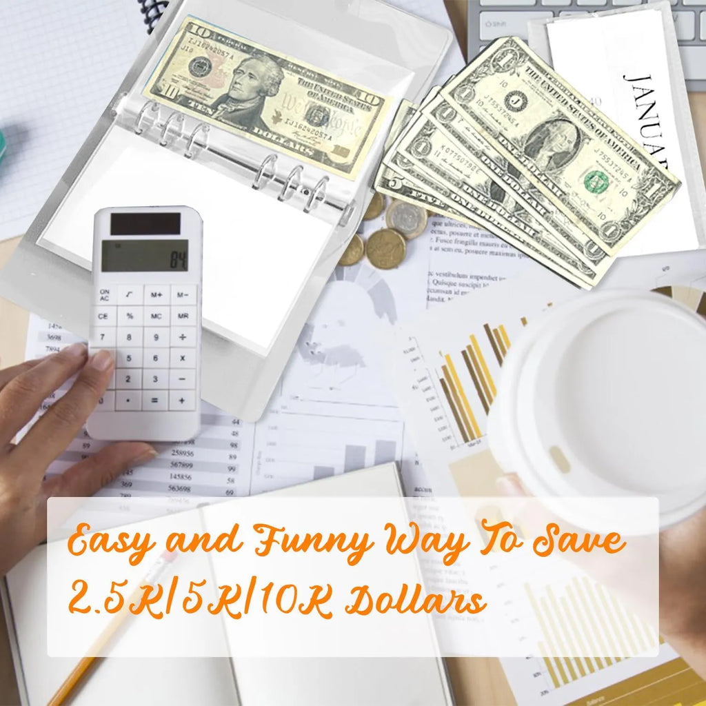 A6 12-Month Money Saving Binder — Cash Envelope Savings Challenge Planner
