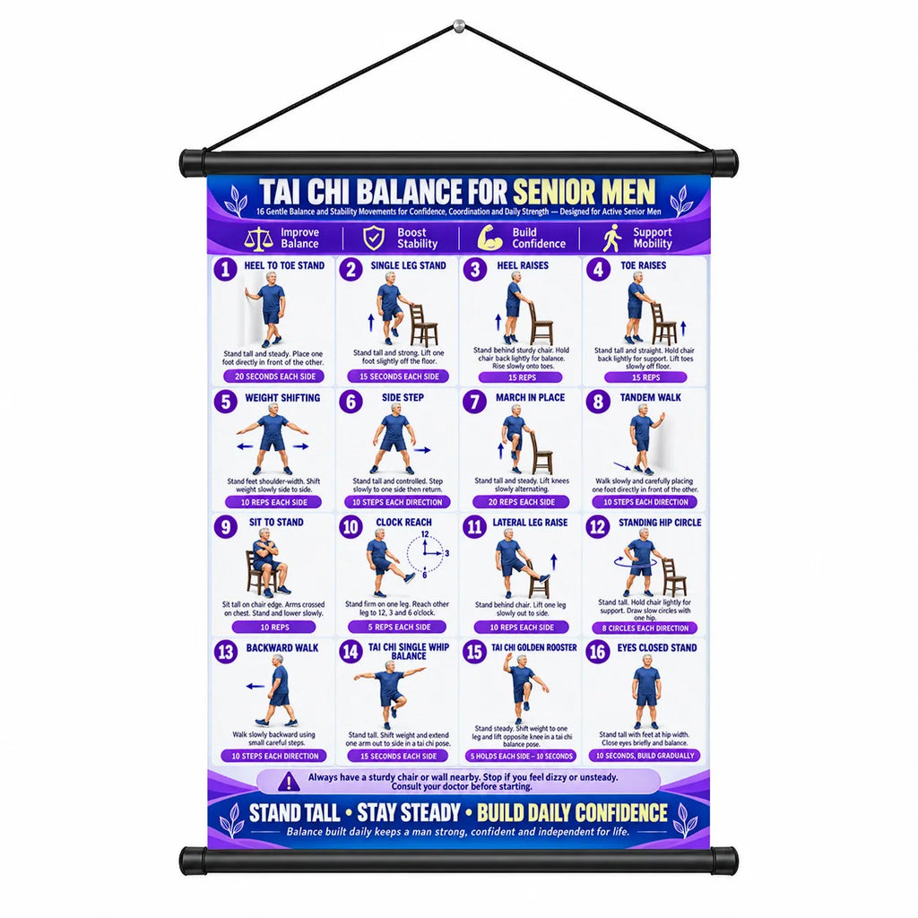 Chair Exercise Wall Chart for Seniors —(16 x 24 inches)