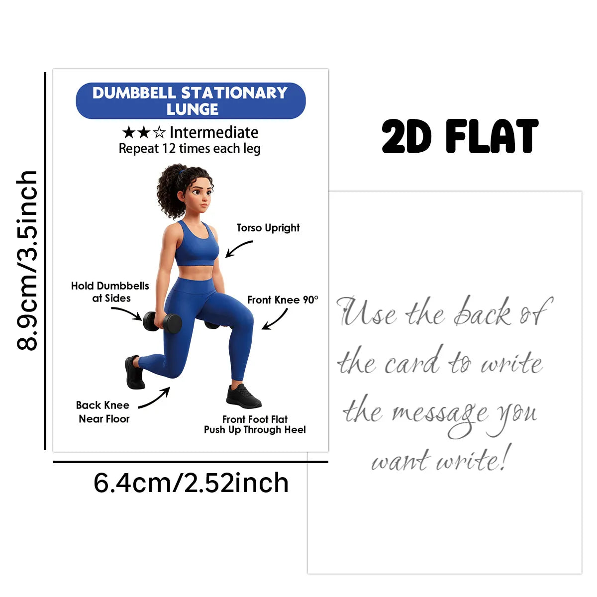 Dumbbell Exercise Card Deck, 30 Illustrated Fitness Cards
