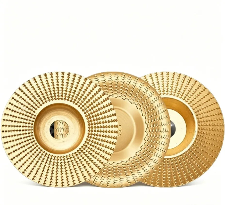 3PCS Tungsten Carbide Wood Carving Disc Set for Angle Grinders（Flat, curved, and inclined surfaces）