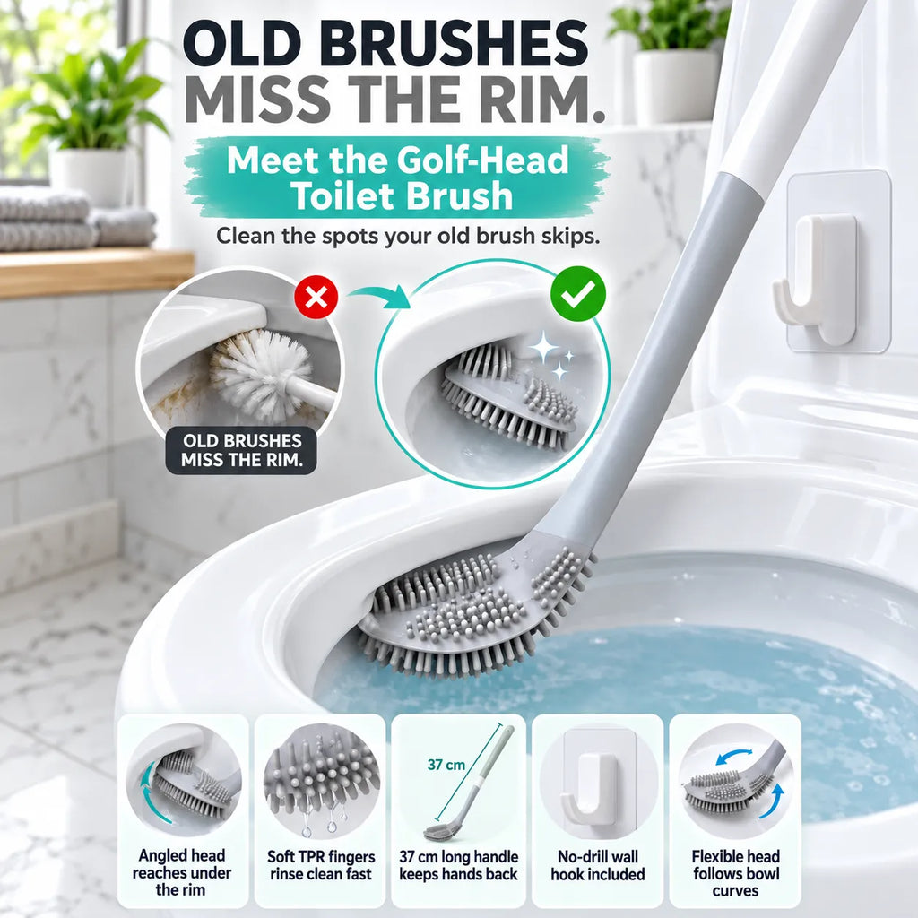 Golf brush head toilet brush