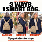 3-in-1 Anti-Theft Travel Tote Bag – Waterproof, Lightweight & Organized🎒