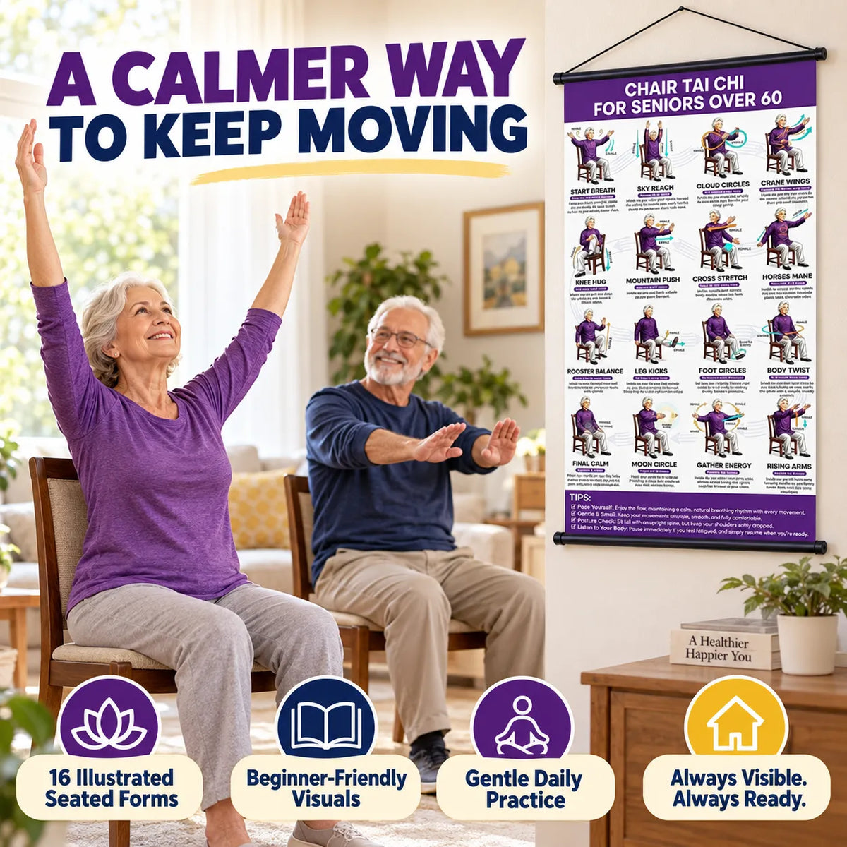 Chair Tai Chi Training Wall Chart —(16 x 24 inches)