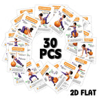 Yoga Ball Exercise Card Deck, 30 Illustrated Movement Cards