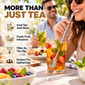 2‑in‑1 Tea Filter Spoon Straw | Free Cleaning Brush Included