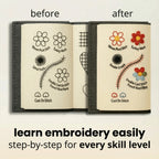DIY Embroidery Stitch Book Tool Kit, 86 Pieces with Magnifier & Large Stitch Guide