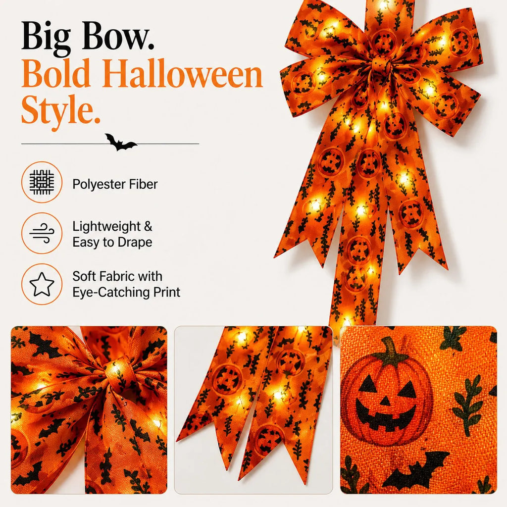 Halloween LED Light-Up Bow