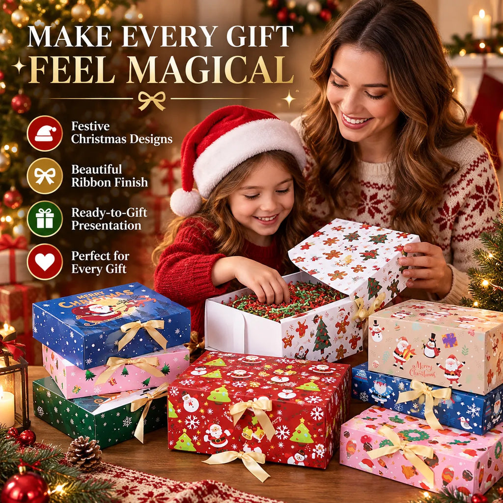 🎄Christmas Square Ribbon Gift Boxes🎁