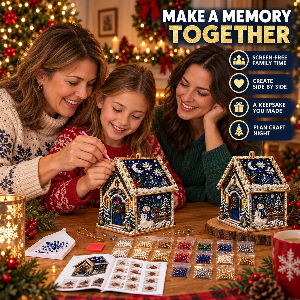 Christmas Diamond Painting Wooden House Kit
