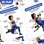 Dumbbell Exercise Card Deck, 30 Illustrated Fitness Cards