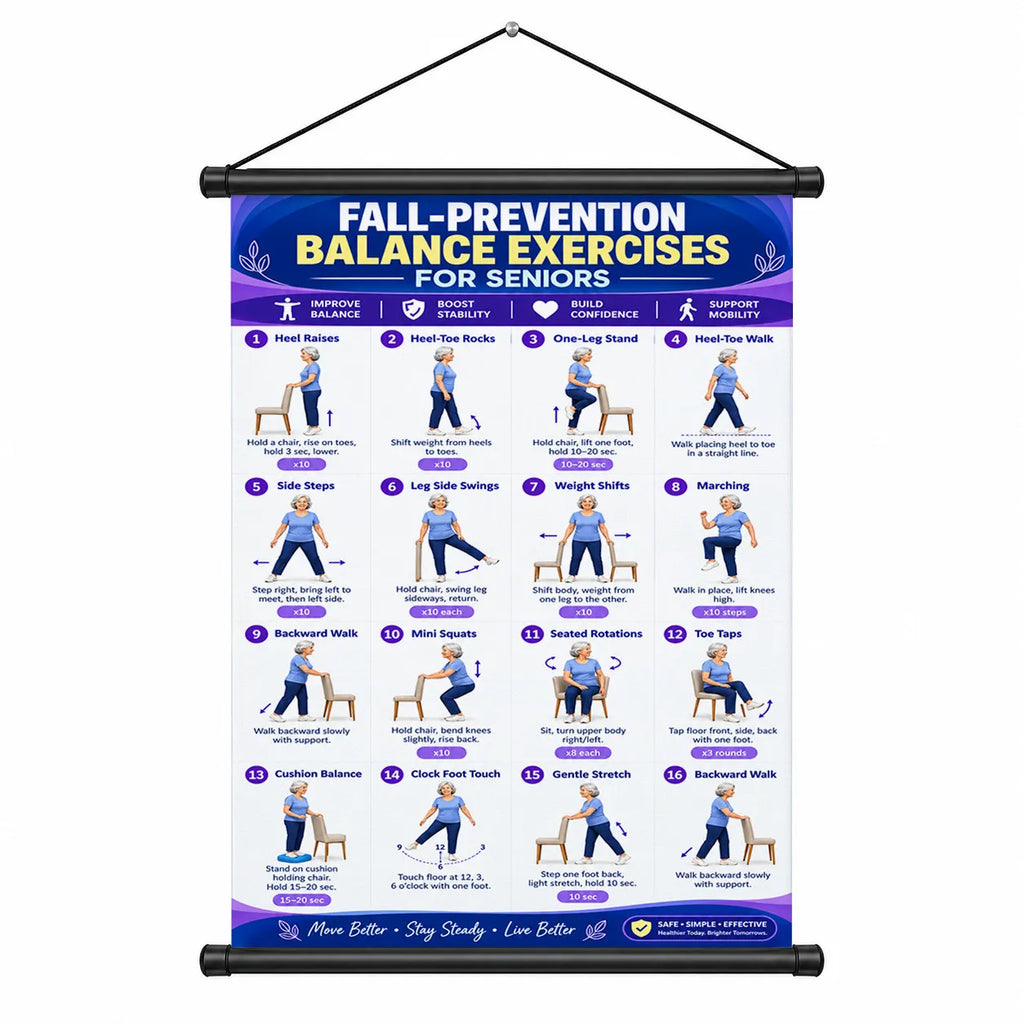 Chair Exercise Wall Chart for Seniors —(16 x 24 inches)
