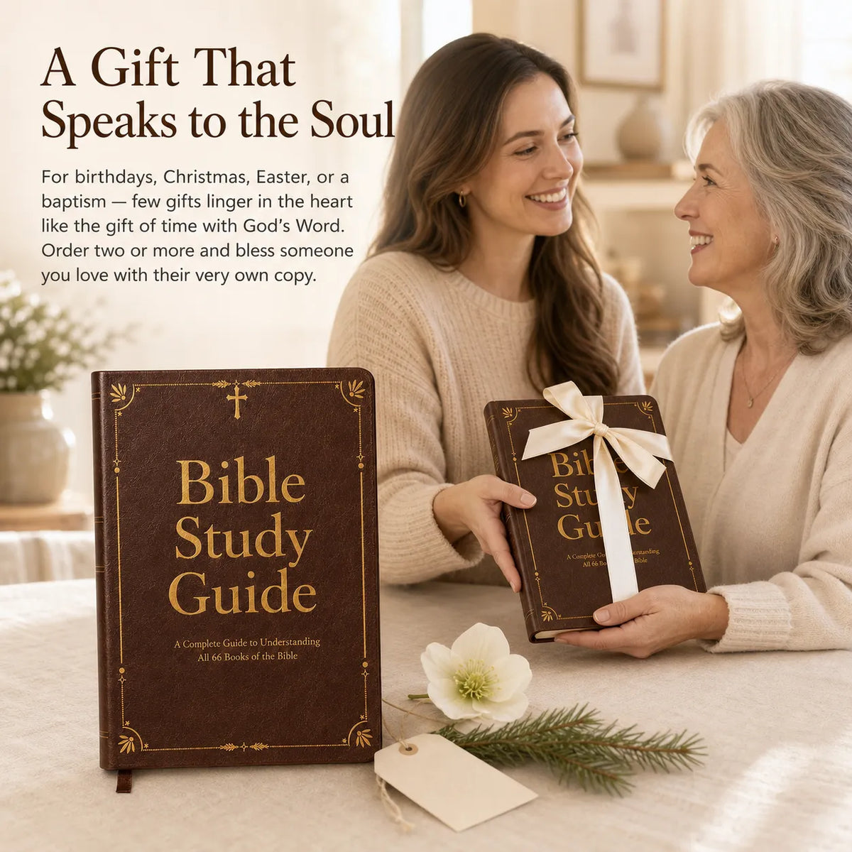 Bible Study Guide & Reflection Journal - All 66 Books, Large Print
