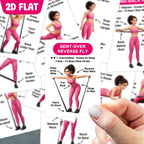 Resistance Band Workout Card Deck, 30 Illustrated Exercise Cards