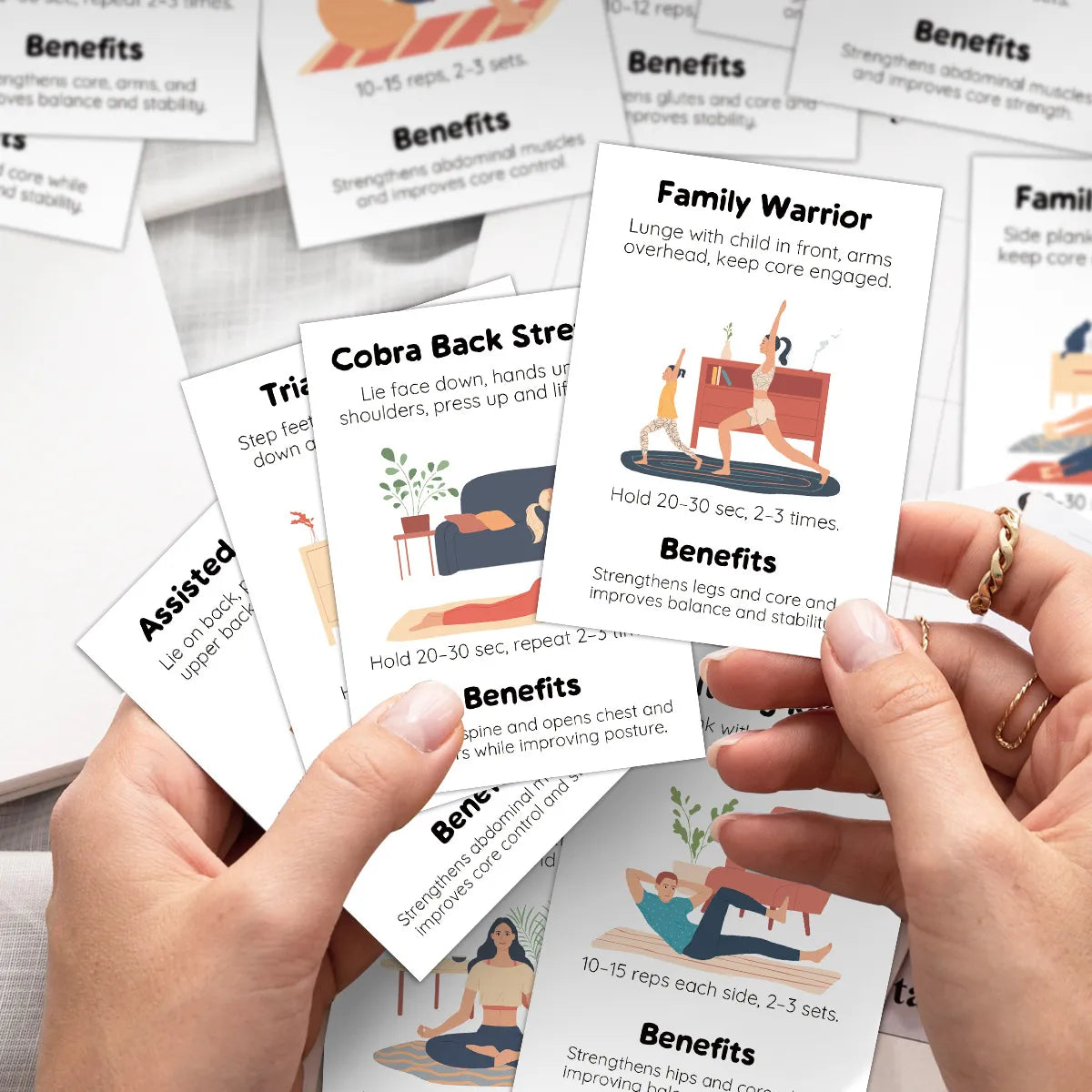 Home Workout Card Deck, 16 No-Equipment Movement Cards