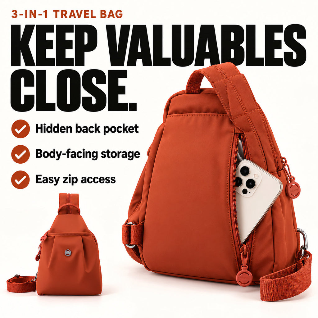 3-in-1 Anti-Theft Travel Tote Bag – Waterproof, Lightweight & Organized🎒