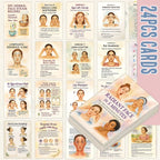 Face Yoga Practice Card Deck, 24 Illustrated Facial Exercise Cards