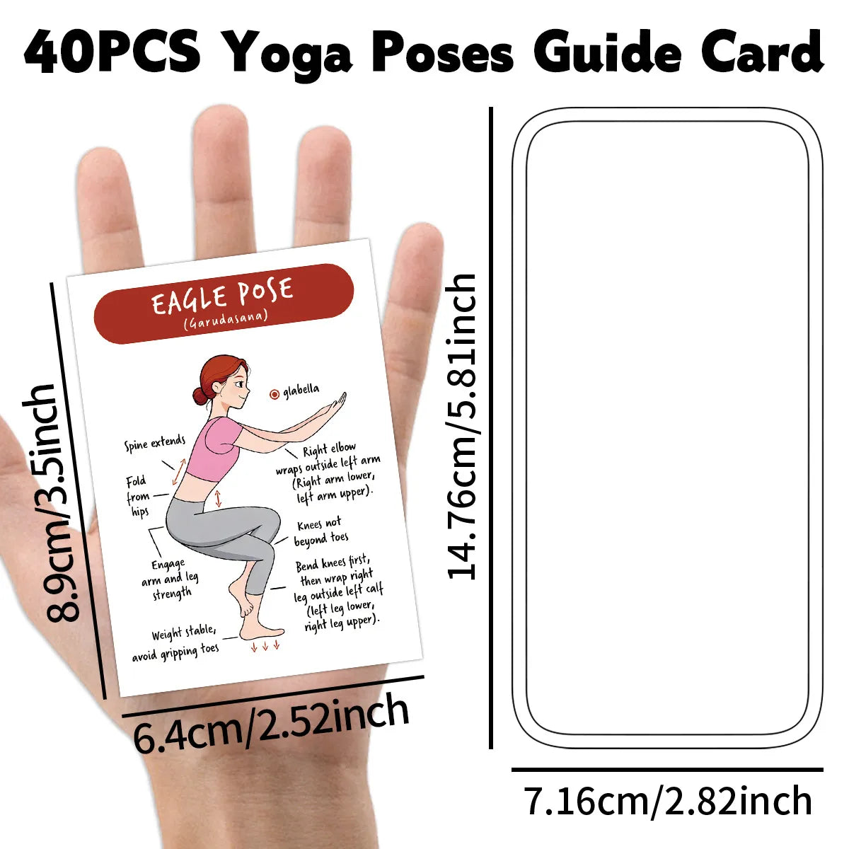 Yoga Basics Flash Card Deck, 40 Illustrated Beginner Movement Cards