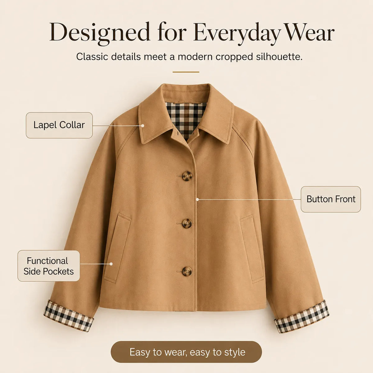 Women’s Cropped Trench Coat