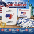 US Citizenship Flash Card Bilingual Naturalization Study Guide Combo Set