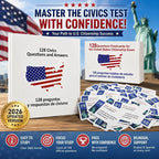 US Citizenship Flash Card Bilingual Naturalization Study Guide Combo Set