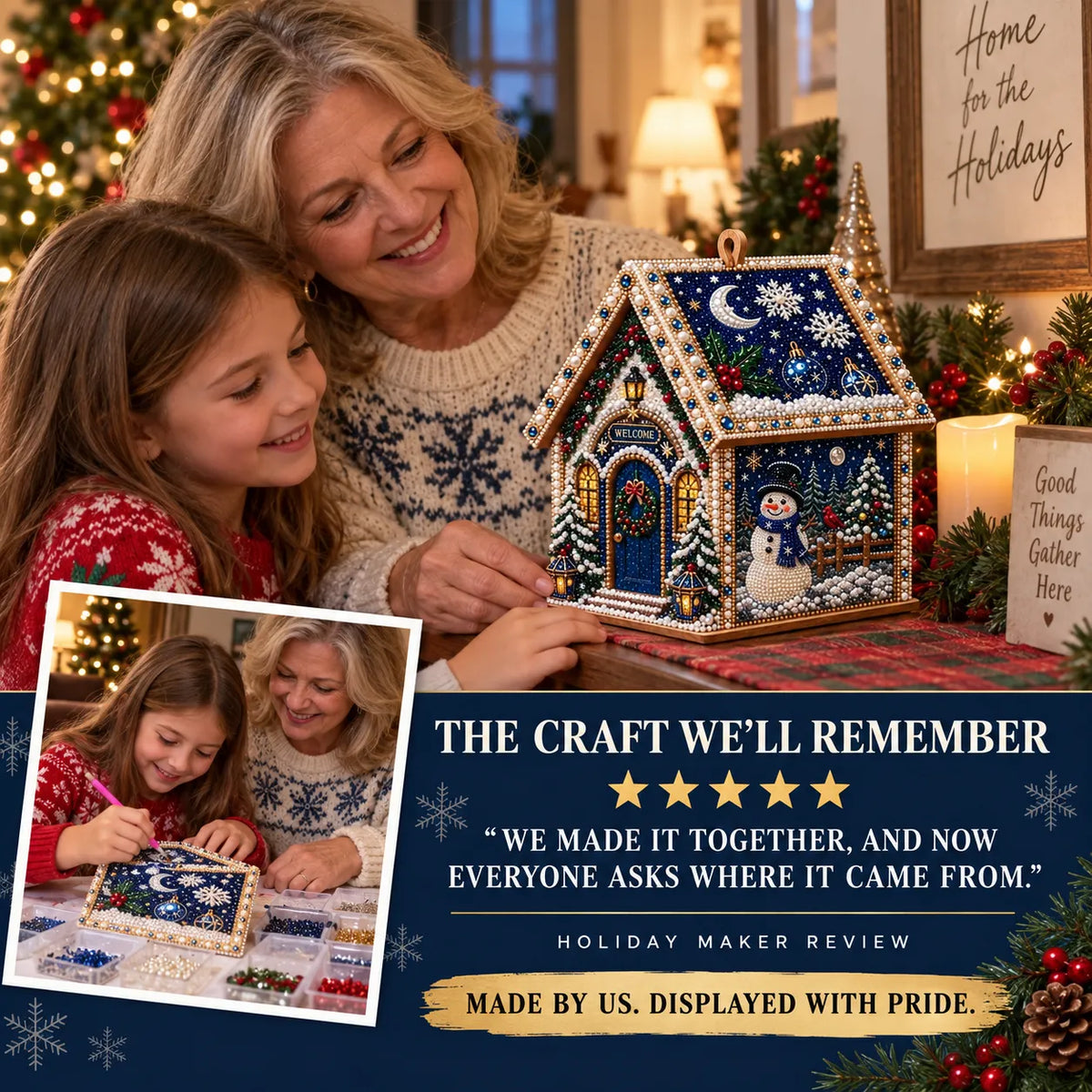 Christmas Diamond Painting Wooden House Kit