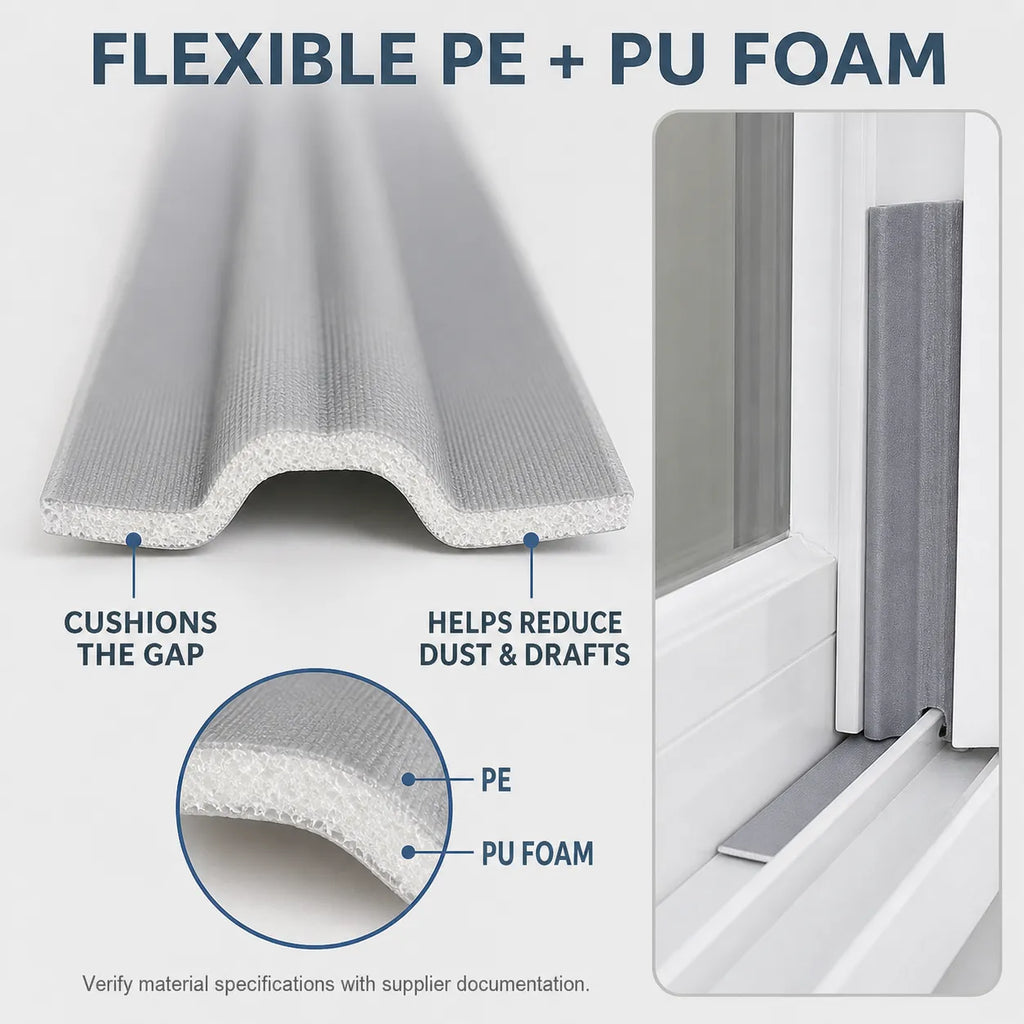 Self-Adhesive Weather Seal Strip, 5m Foam Door & Window Draft Stopper