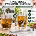 2‑in‑1 Tea Filter Spoon Straw | Free Cleaning Brush Included