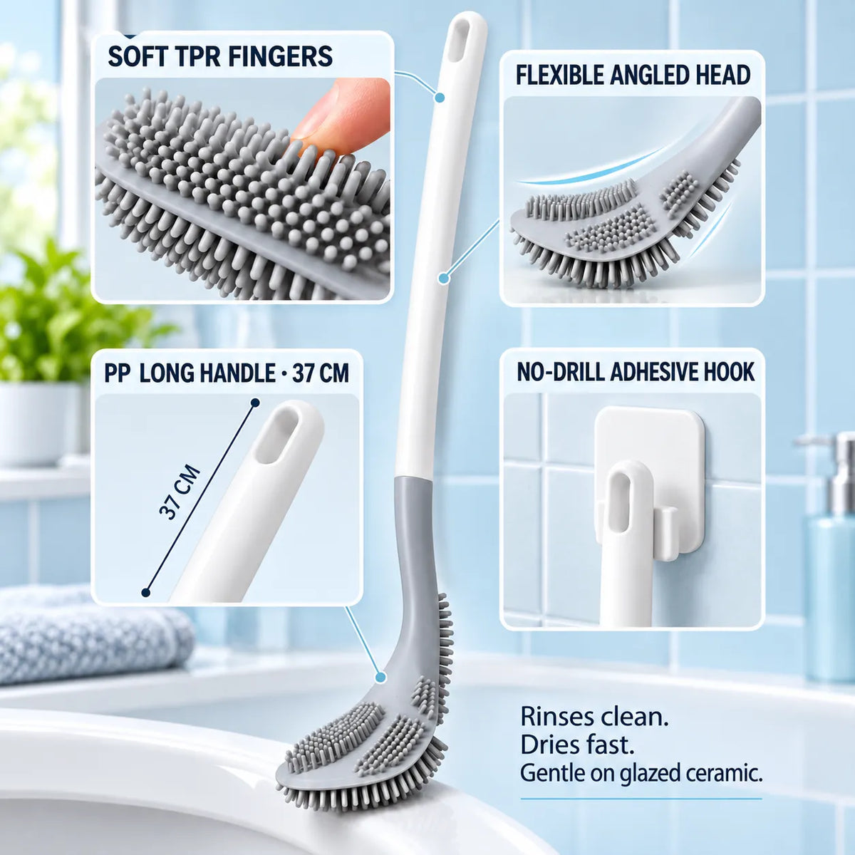 Golf brush head toilet brush