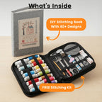 DIY Embroidery Stitch Book Tool Kit, 86 Pieces with Magnifier & Large Stitch Guide